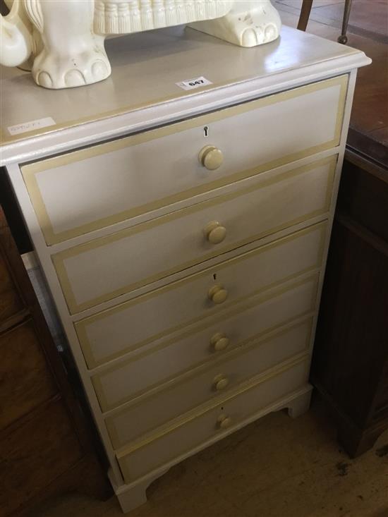 Painted slim chest of 6 drawers(-)